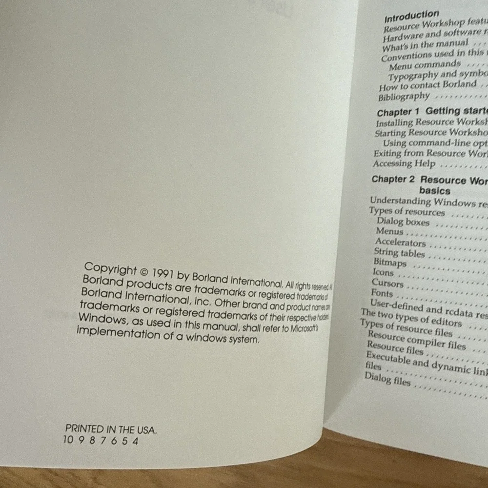 Borland Resource Workshop User's Guide 1991